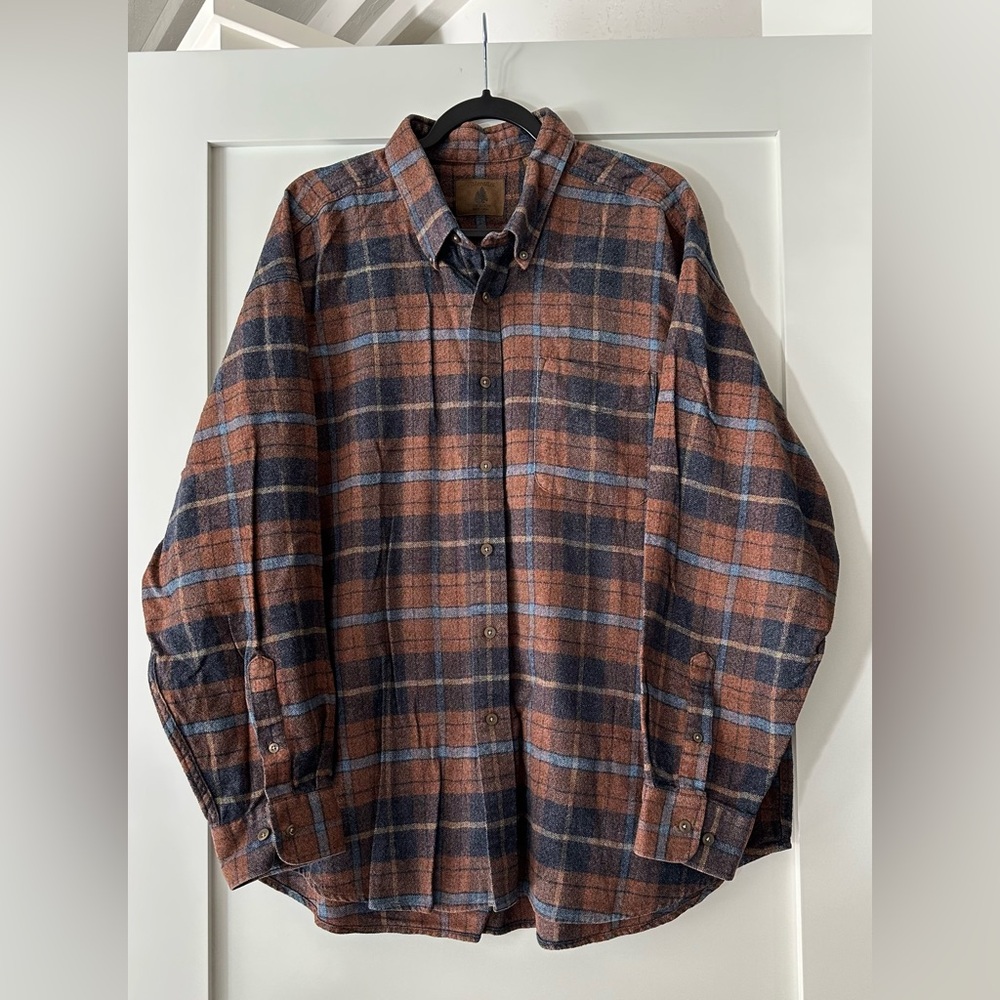 Vintage Y2K St. John's Bay Men's Plaid Flannel Button Down Long Sleeve Shirt XXL